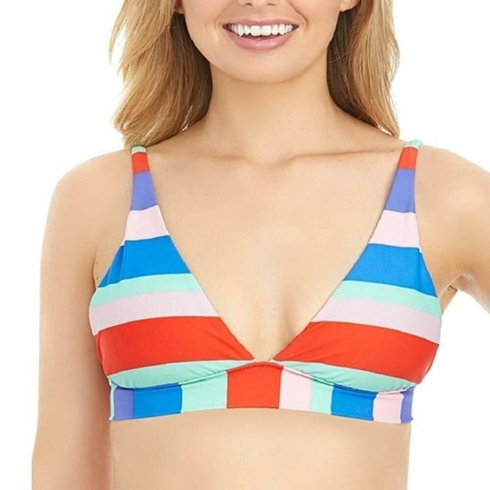 Raisins Juniors Size Medium Cabana Girl Miami Halter Bikini Top Striped $38 332